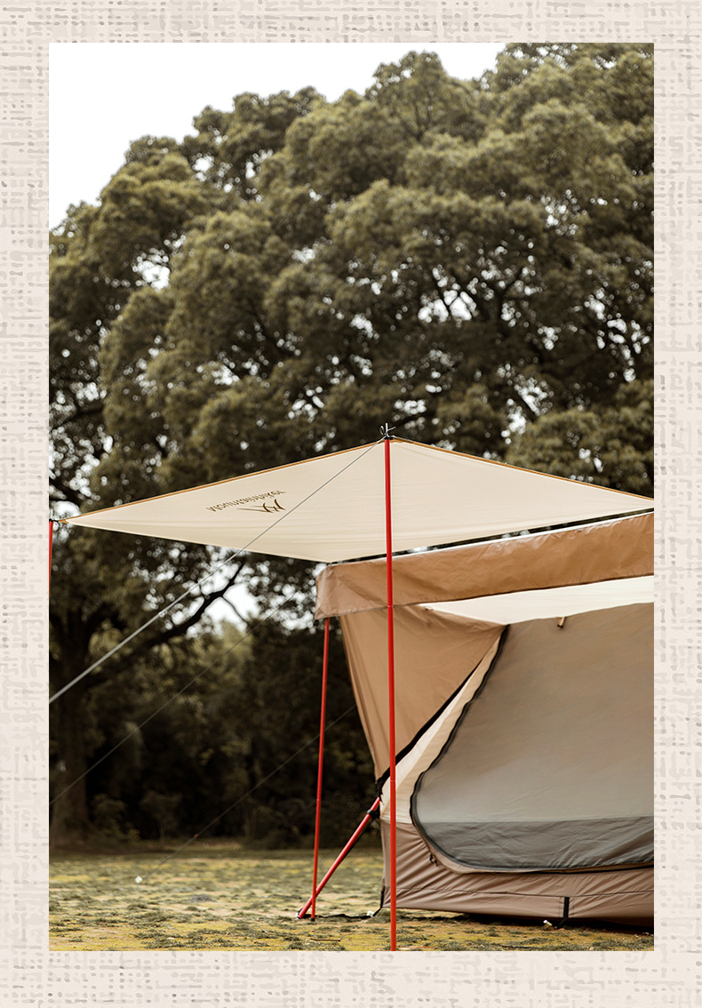 Cheap Goat Tents Light Luxury Waterproof Sunscreen Breathable Roof Tent with Independent Sunshade Shelter Canopy Multi functional Chimney Hole   